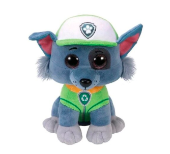 Jucarie de plus Patrula Catelusilor Rocky ochi de sticla 20 cm