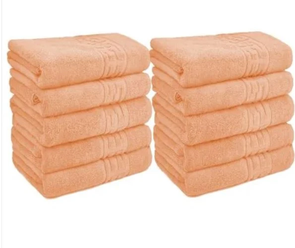 Set 10 Bucati Prosoape de Baie, 600 gr, 70x140 cm, Model Greek Portocaliu 70x140