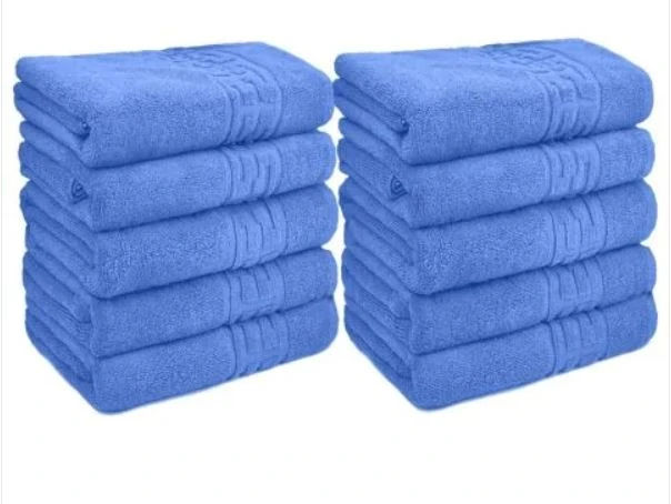 Set 10 Bucati Prosoape de Baie, 600 gr, 70x140 cm, Model Greek Albastru 70x140