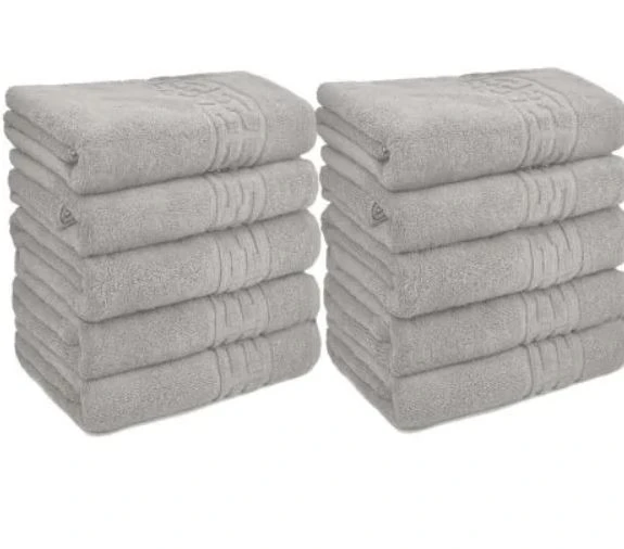 Set 10 Bucati Prosoape de Baie, 600 gr, 70x140 cm, Model Greek Gri 70x140