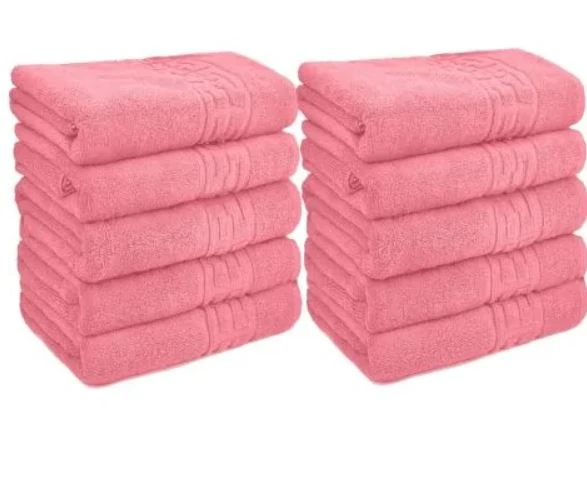 Set 50 Bucati Prosoape de Baie, 600 gr, 70x140 cm, Model Greek Roz 70x140
