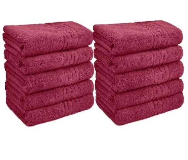 Set 50 Bucati Prosoape de Baie, 600 gr, 70x140 cm, Model Greek Rosu 70x140