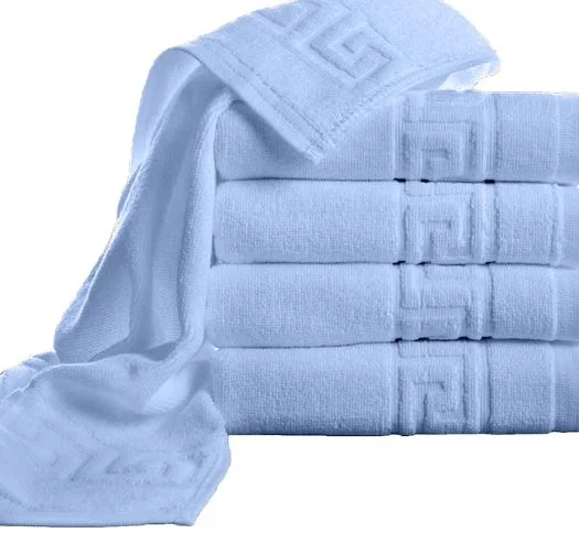 Set 50 Bucati Prosoape de Baie, 600 gr, 70x140 cm, Model Greek Albastru Deschis 70x140