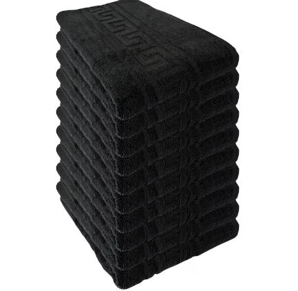Set 20 Bucati Prosoape de Baie, 600 gr, 70x140 cm, Model Greek negru 70x140