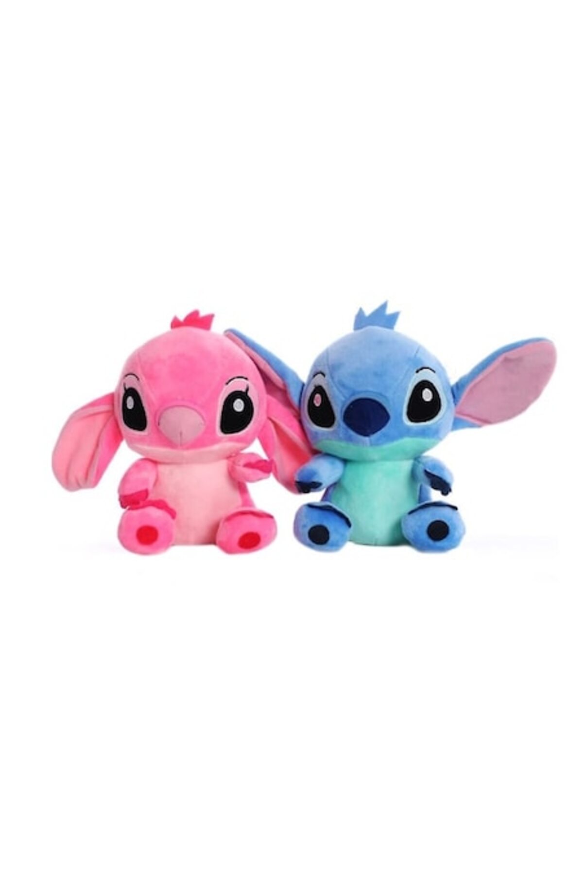 Set 2 jucarii de plus Virtual Trend® - 23 cm, personaj Lilo si Stitch, albastru/roz