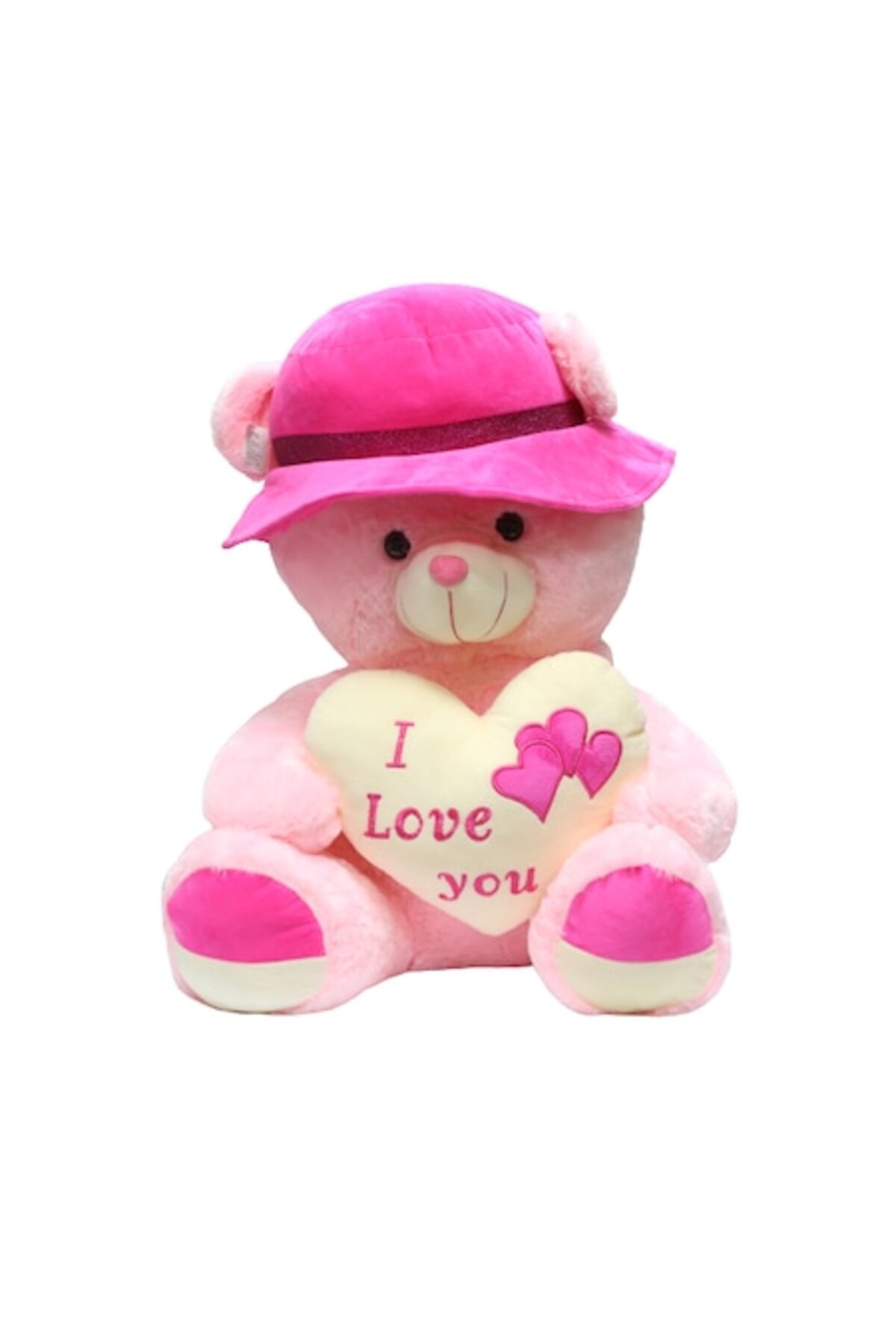 Ursulet De Plus Cu Palarie 80-100 cm, roz