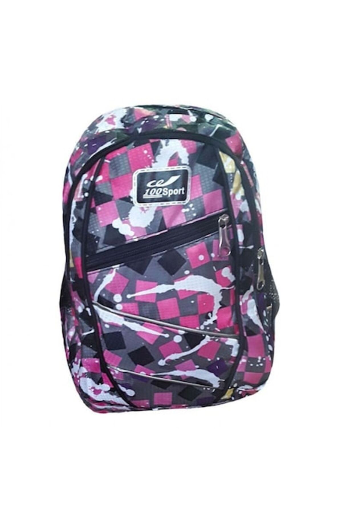 Ghiozdan, pentru gradinita, 3 compartimente, multicolor, model abstract